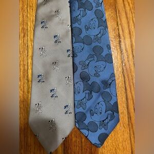 2 Vintage Disney Balancine The Tie Works Mickey Mouse Polyester Necktie